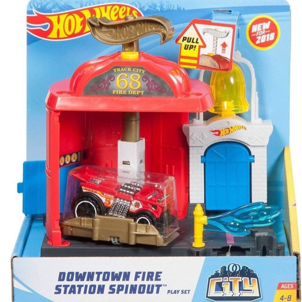 Hot Wheels city fire station with tracks